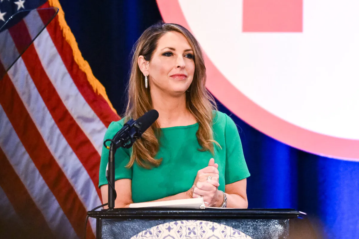 Ronna McDaniel, chairwoman of the Republican Party, speaks during the 2023 Republican National Committee Winter Meeting in Dana Point, Calif., on Jan. 27, 2023. (Patrick T. Fallon/AFP via Getty Images)