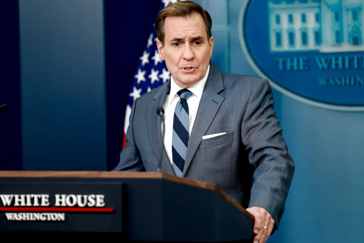 White House National Security Communications Advisor John Kirby speaks during a daily news briefing at the James S. Brady Press Briefing Room of the White House on March 25, 2024. (Anna Moneymaker/Getty Images)