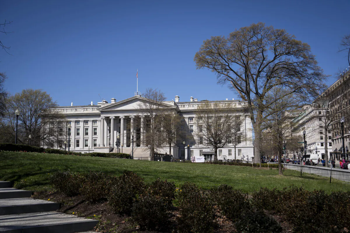 The Treasury Department in Washington, on March 25, 2024. (Madalina Vasiliu/The Epoch Times)
