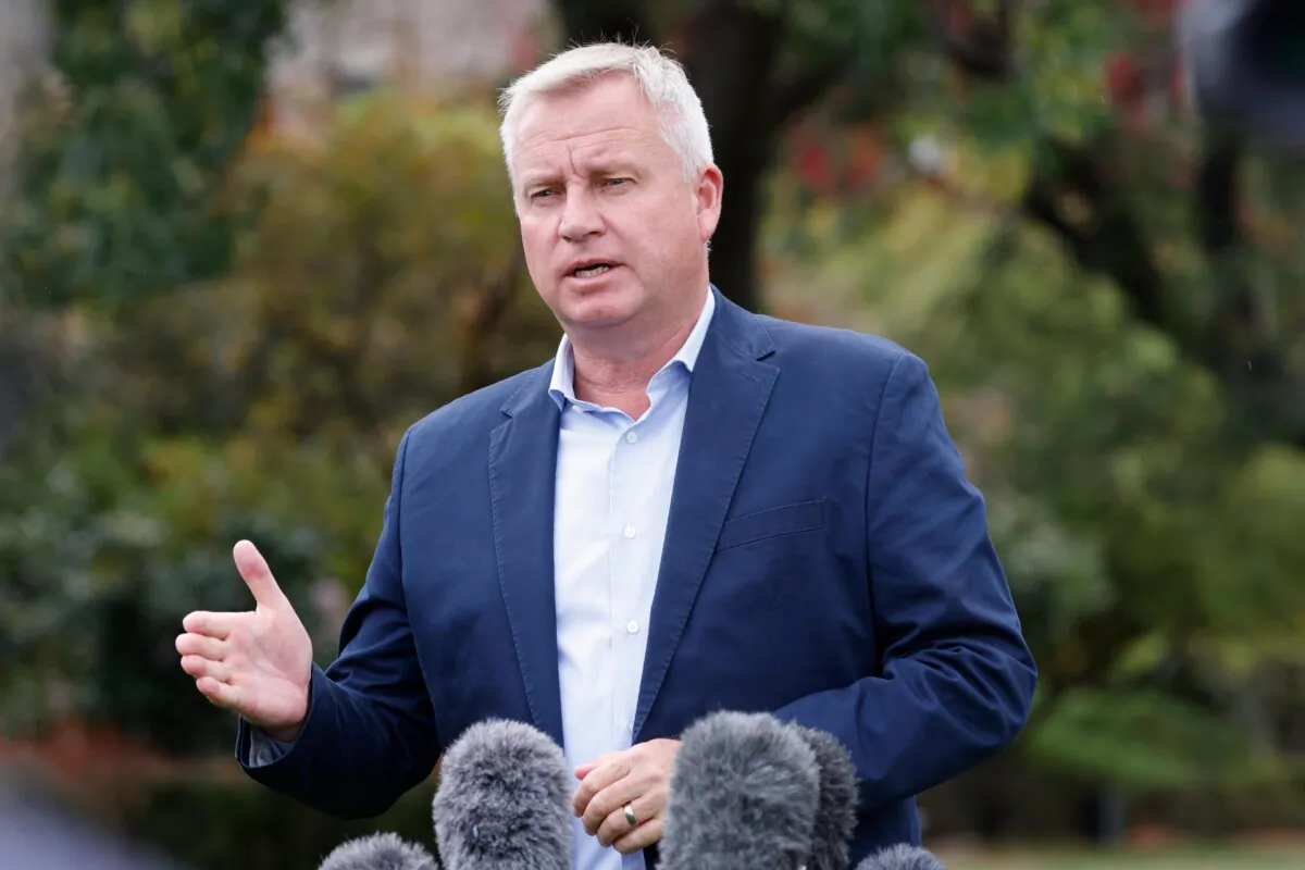 Tasmanian Liberal leader Jeremy Rockliff in Hobart, Tasmania, Australia, on March 24, 2024. (AAP Image/Rob Blakers) 