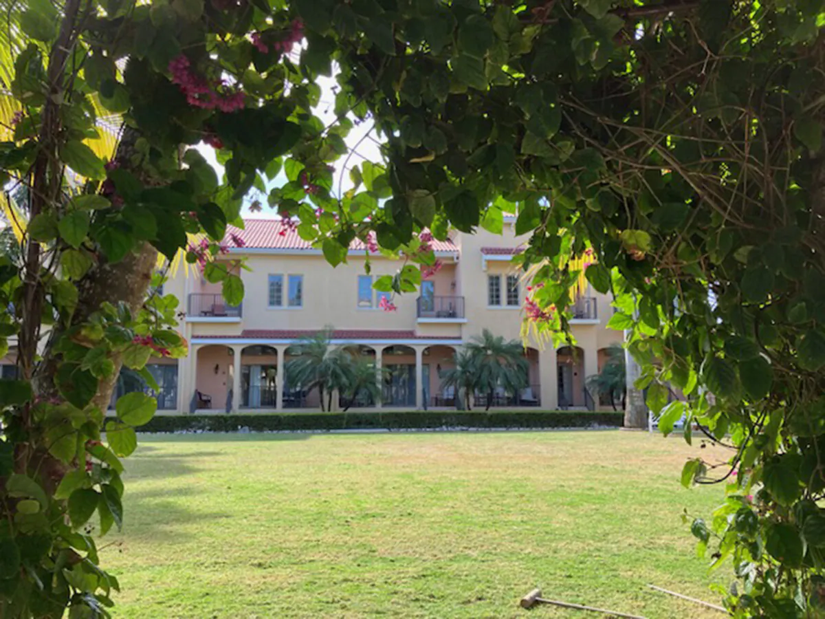 A halo of bougainviliea frames The Somerset hotel and resort near Grace Bay Beach on Turks and Caicos. (Carol Ann Davidson/TNS)