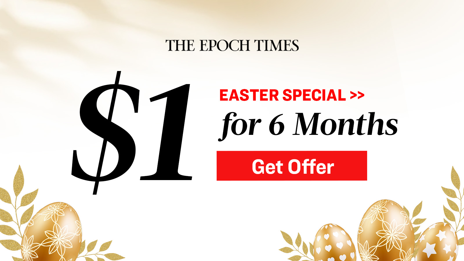 Easter Special: $1 FOR 6 MONTHS