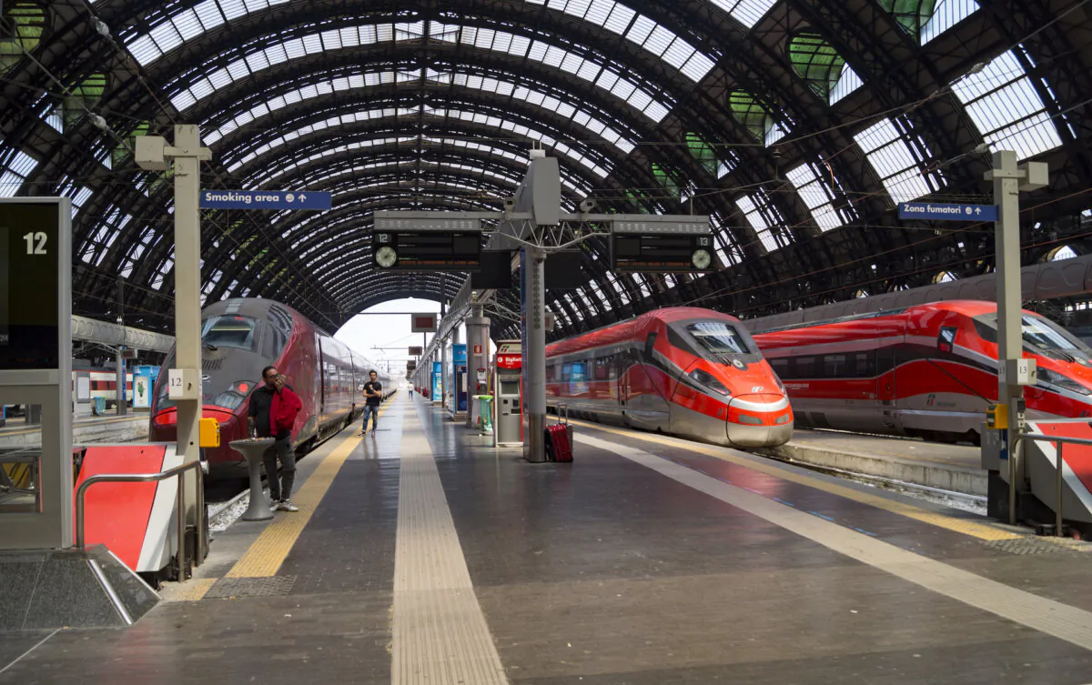Trains stop at the railway station in Milan. (Dreamstime/TNS)