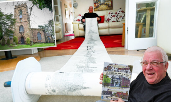 Artist Spends 50 Years Drawing His Hometown on 100-Foot Scroll That He Bought in 1969