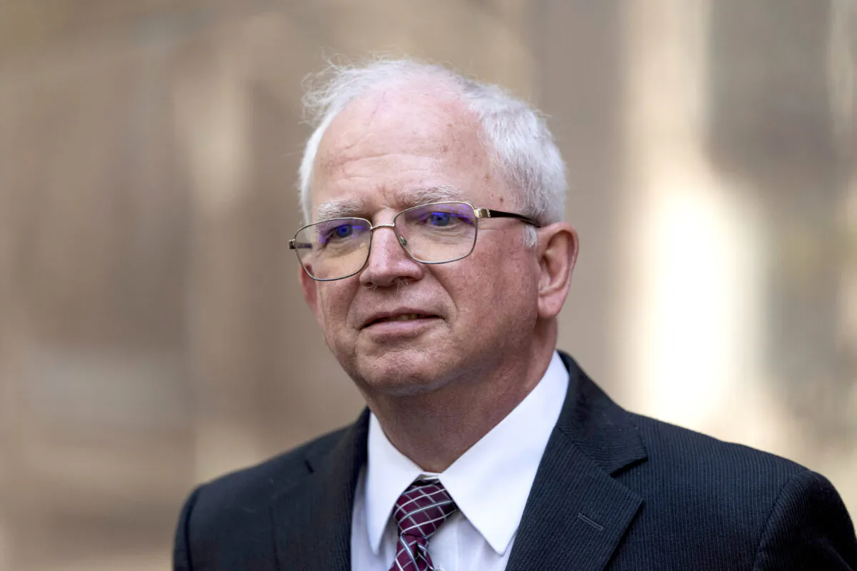 Attorney John Eastman talks to reporters after a hearing in Los Angeles on June 20, 2023. (Jae C. Hong/AP Photo)