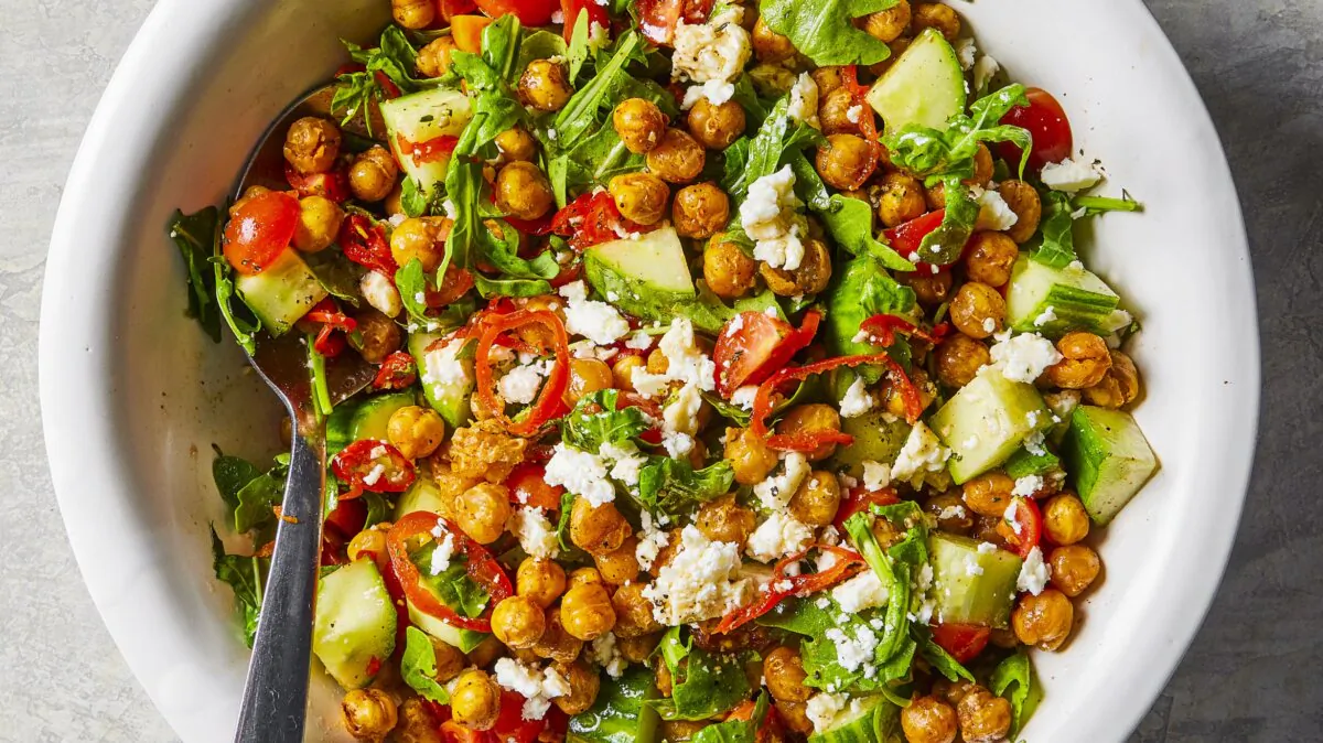 Pan-frying the chickpeas makes their skins crackle while their insides puff and crisp. (Beth Fuller/TNS)