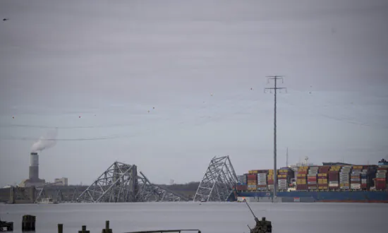 View of Wreck of Baltimore Bridge: March 29