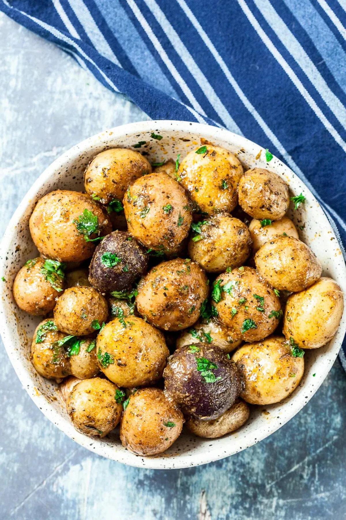 You’ll have garlic roasted potatoes with just 5 minutes of cook time. (Courtesy of Amy Dong)