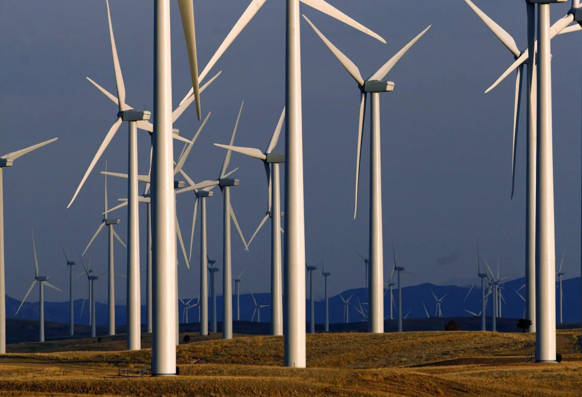 A wind turbine farm in a file photo. (Matt Young/AP Photo)