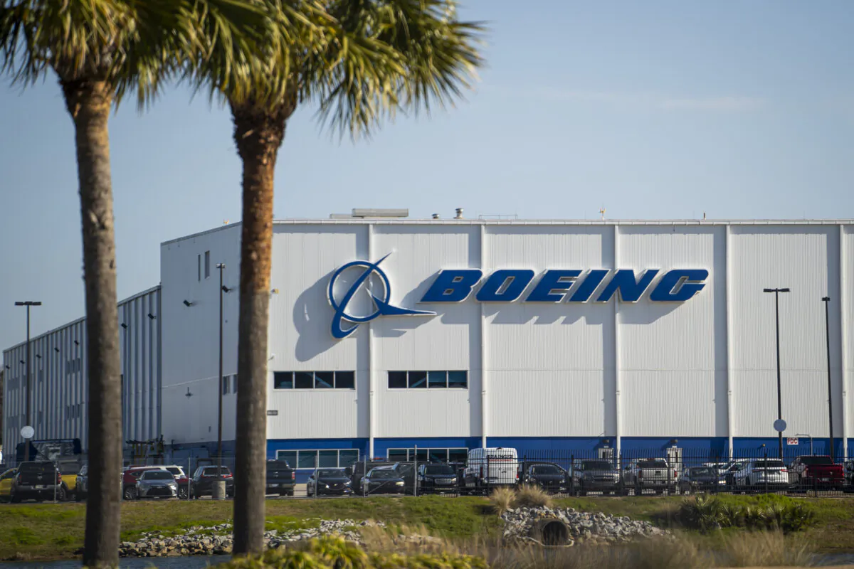 A Boeing airplane assembly facility on the grounds of the joint-use Charleston Air Force Base and Charleston International Airport in Charleston, S.C., on Feb. 26, 2024. (Madalina Vasiliu/The Epoch Times)