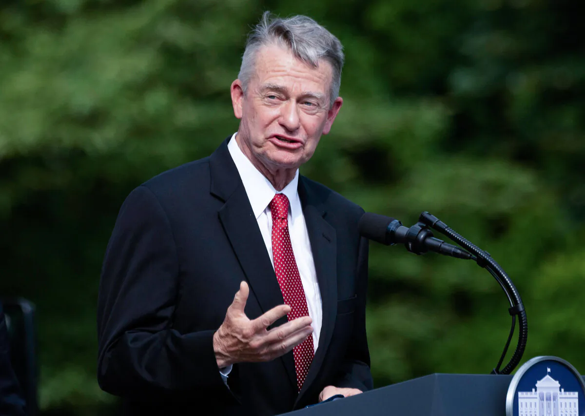 Idaho Gov. Brad Little speaks at the White House in Washington on July 16, 2020. (Jim Watson/AFP via Getty Images)