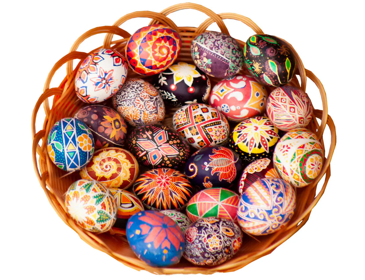 Pysanky eggs are typically decorated with Ukrainian folk designs of geometric patterns or animals. (A.Greeg/Getty Images)