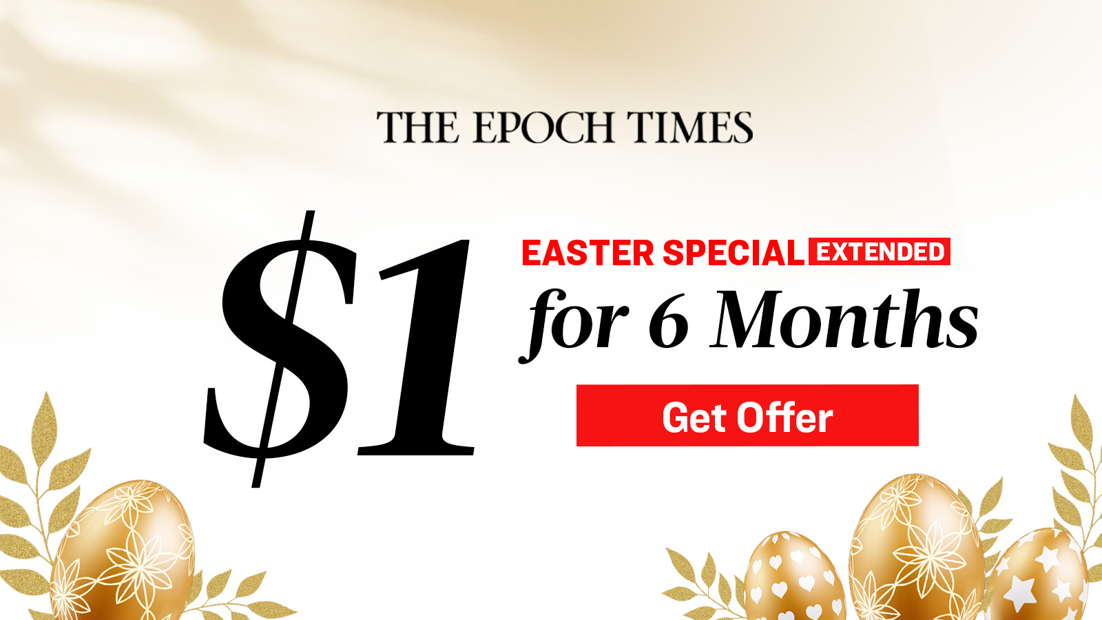 Easter Special: $1 FOR 6 MONTHS