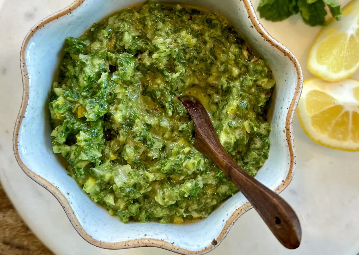 This salsa has a sweet and sharp citrus flavor, laced with skulking chile heat and pungent garlic. (Lynda Balslev for Tastefood)