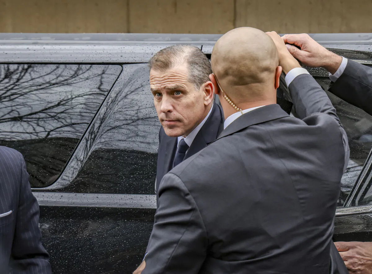 Hunter Biden arrives at the Thomas P. O'Neil Jr. House Office Building for a closed door deposition in Washington on Feb. 28, 2024. (Jemal Countess/Getty Images for Congressional Integrity Project)