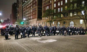 News Conference at Columbia University After Police Clear Encampment
