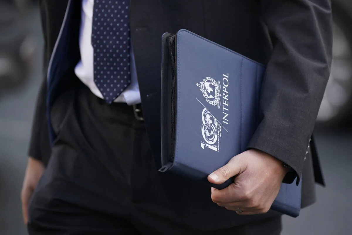 A member of Interpol involved in the operation to seize £139 million worth of cocaine found on a ship off the Irish coast, arriving at Mallow District Court in County Cork, Republic of Ireland on Oct. 3, 2023. (Niall Carson/PA Wire)