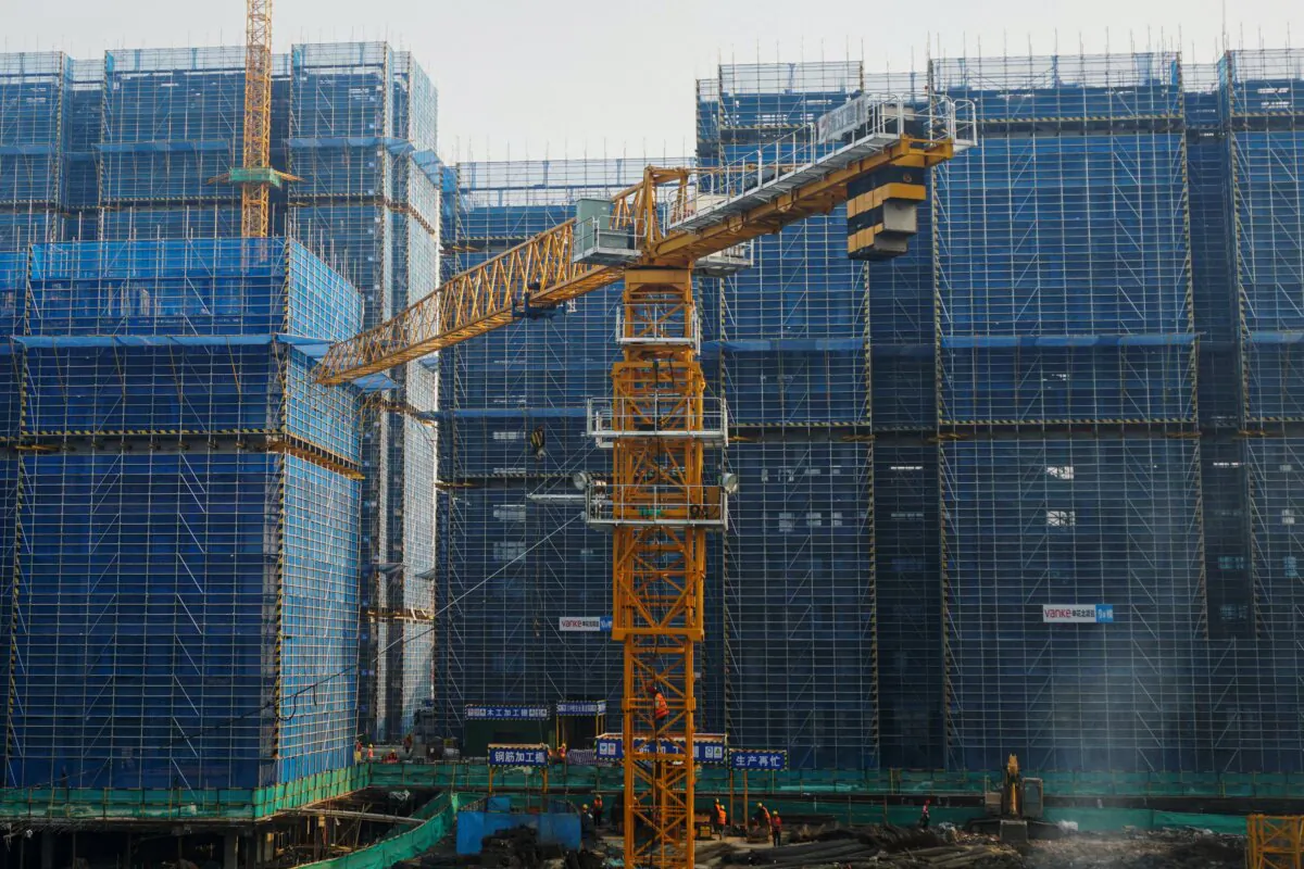 Residential buildings under construction by Chinese real estate developer Vanke in Hangzhou City Zhejiang Province, China, on March 31, 2024. (AFP via Getty Images)