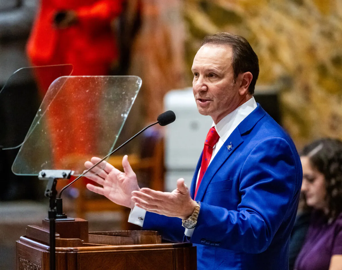 Louisiana Gov. Jeff Landry speaks during the start of the special session in the House Chamber in Baton Rouge, La., on Jan. 15, 2024. (Michael Johnson/The Advocate via AP)