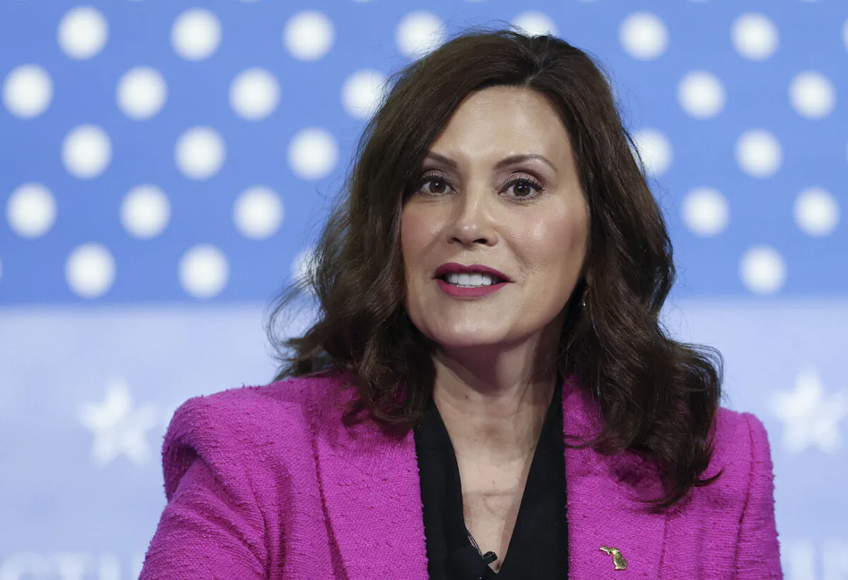Michigan Gov. Gretchen Whitmer speaks at an event in National Harbor, Md., on May 4, 2023. (Kevin Dietsch/Getty Images)