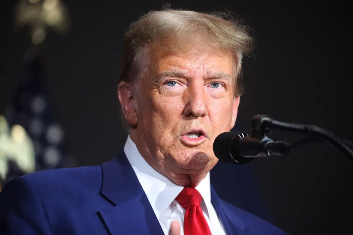 Former President Donald Trump speaks at a campaign event in Grand Rapids, Mich., on April 2, 2024. (Spencer Platt/Getty Images)
