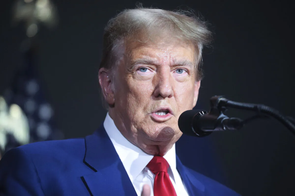 Former President Donald Trump speaks at a campaign event in Grand Rapids, Mich., on April 2, 2024. (Spencer Platt/Getty Images)