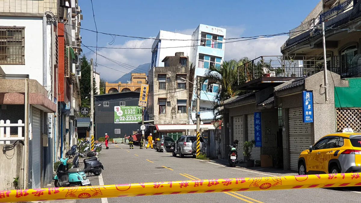 Damaged buildings in Hualien after the city was struck by an earthquake on April 3, 2024. (Courtesy of local residents)