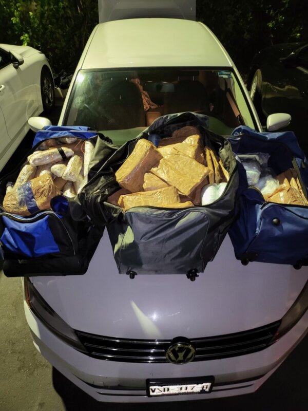 Seized fentanyl pills in three duffle bags. (U.S. Attorney's Office) 