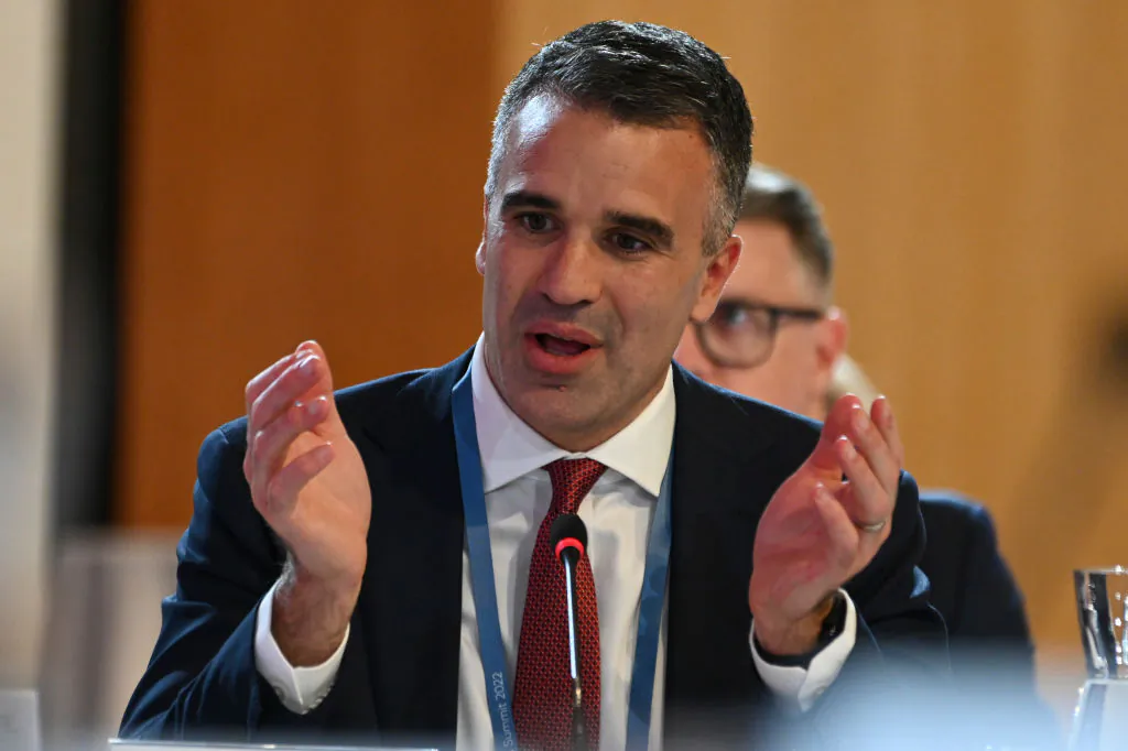 SA Premier Peter Malinauskas attends a jobs and skills summit at Parliament House in Canberra, Australia, on Sept. 1, 2022. (Martin Ollman/Getty Images)