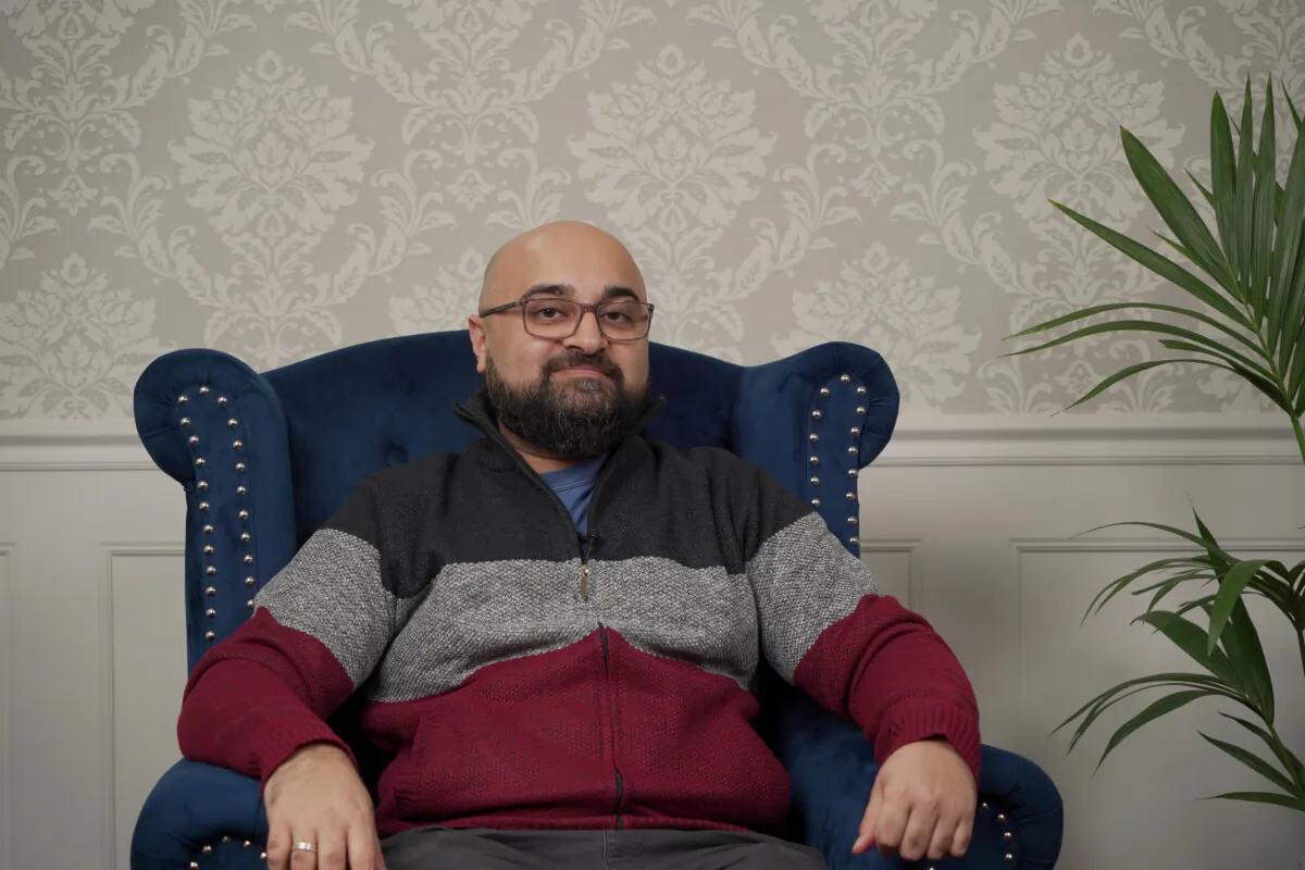 Writer and commentator Momus Najmi on NTD's "British Thought Leaders" programme on March 27 2024. (NTD).