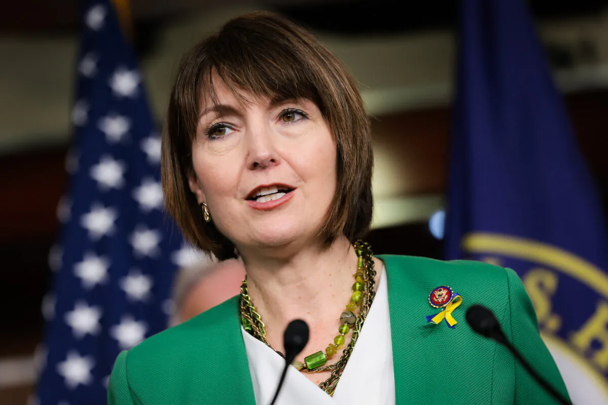 U.S. Rep. Cathy McMorris Rodgers (R-Wash.) speaks at a House Republican news conference on energy policy at the U.S. Capitol in Washington, on March 8, 2022. (Kevin Dietsch/Getty Images)