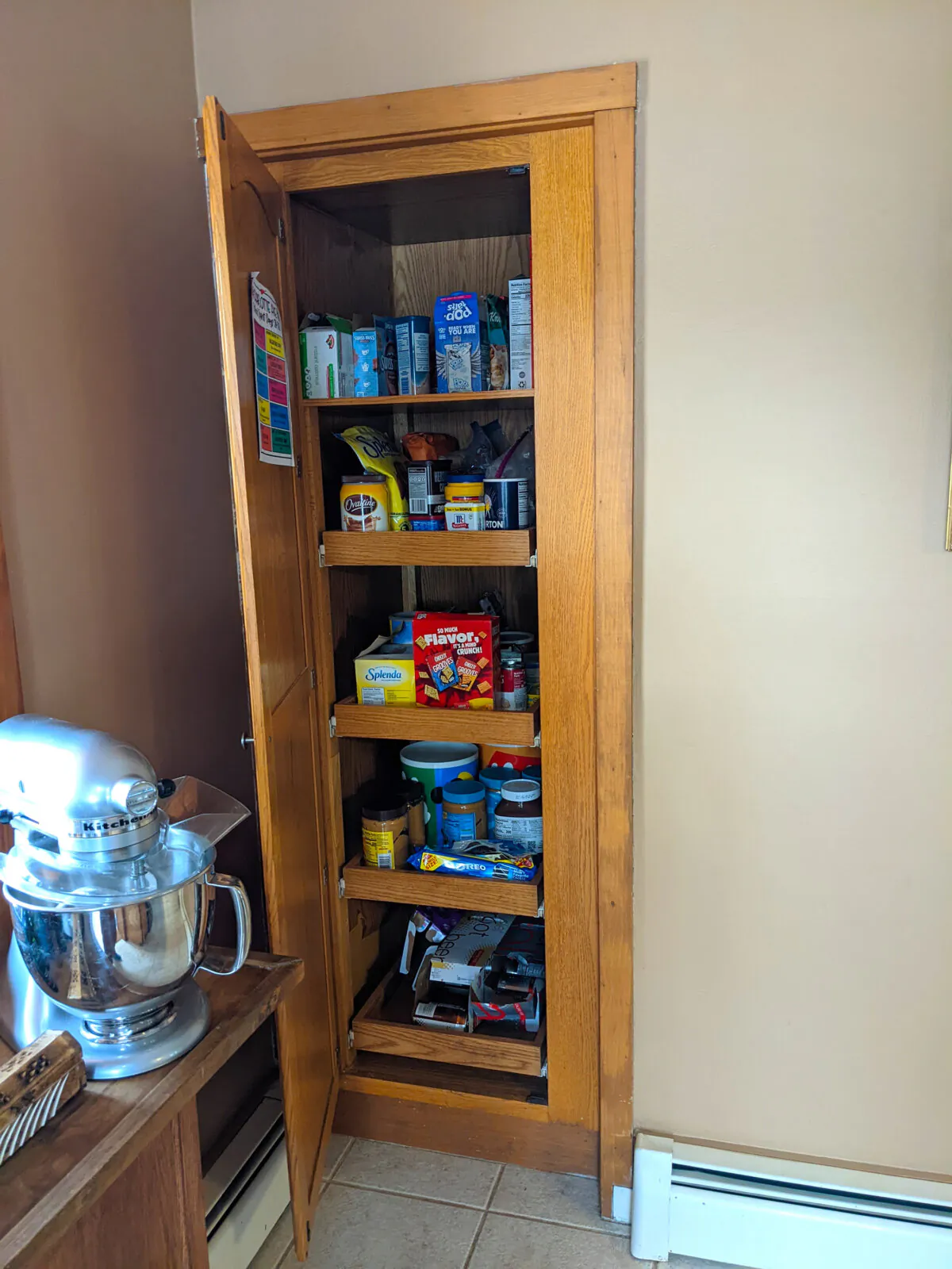 This is just a small pantry, right? Or do all the shelves roll out and rotate to the right, revealing access to a tiny room behind the wall? Use your imagination. (Tim Carter/Tribune Content Agency)