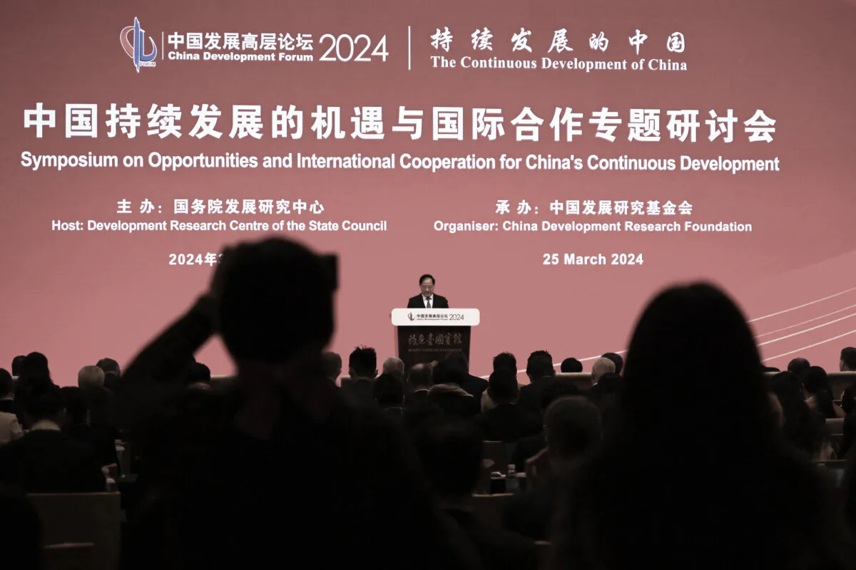 China's Minister of Industry and Information Technology Jin Zhuanglong speaks during the China Development Forum in Beijing on March 25, 2024. (Pedro Pardo/AFP via Getty Images)