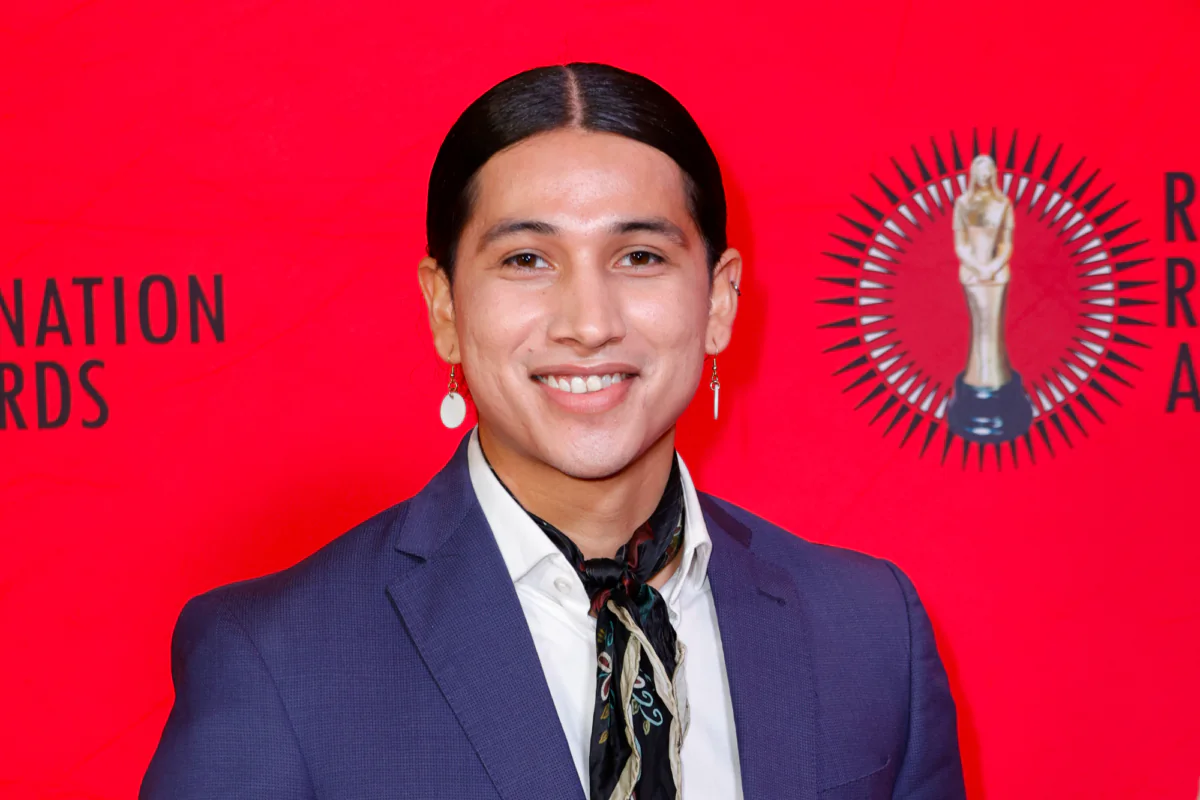 Cole Brings Plenty attends the Red Nation Celebration Institute's 28th RNCI Red Nation Awards at Fine Arts Theatre in Beverly Hills, Calif., on Nov. 12, 2023. (Frazer Harrison/Getty Images)