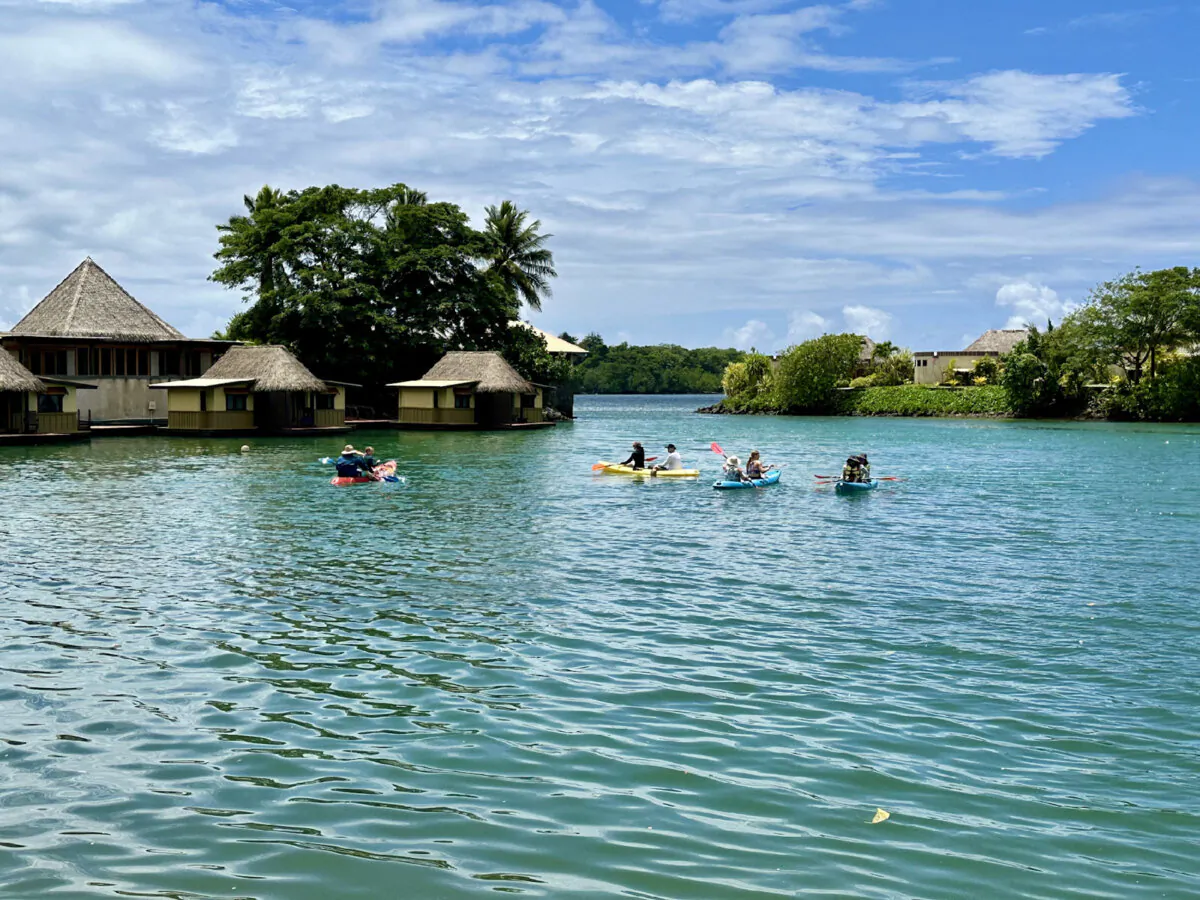 Waterplay and other activities at the Koro Sun Resort in Fiji create fun for everyone in the family. (Margot Black)