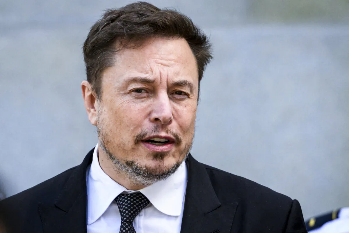 Elon Musk leaves a U.S. Senate bipartisan Artificial Intelligence Insight Forum at the U.S. Capitol in Washington, on Sept. 13, 2023. (Mandel Ngan/AFP via Getty Images)