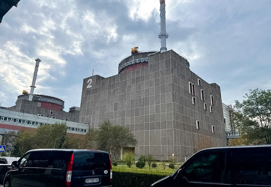 The Zaporizhzhia Nuclear Power Plant outside Enerhodar in the Zaporizhzhia region, Ukraine, on Sept. 2, 2022. (International Atomic Energy Agency/Handout via Reuters)