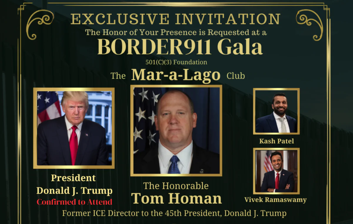 Border911 Gala on 4/4/24 at Mar-a-Lago.