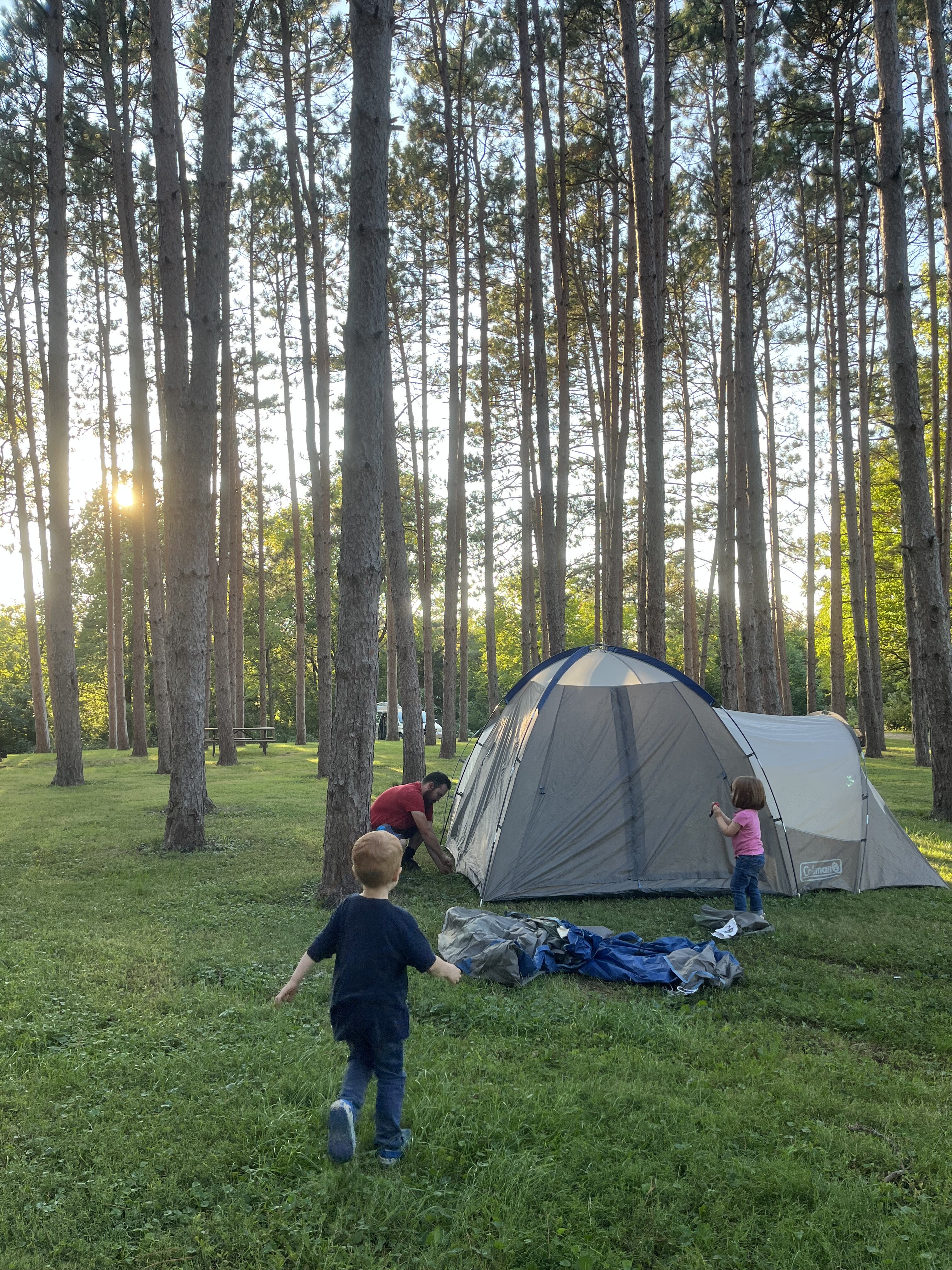 The Farrell family enjoying a camping day.