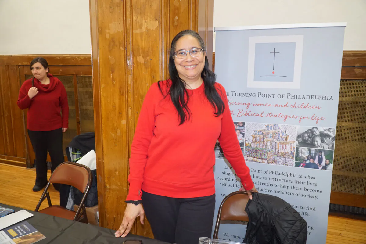 Rita Whitaker, the founder and executive director of Life Turning Point of Philadelphia, attended at 2024 Life Advocate Resource Conference at St Matthew Church Hall in Conshohocken, PA, on April 6, 2024. (Lily Sun/The Epoch Times)
