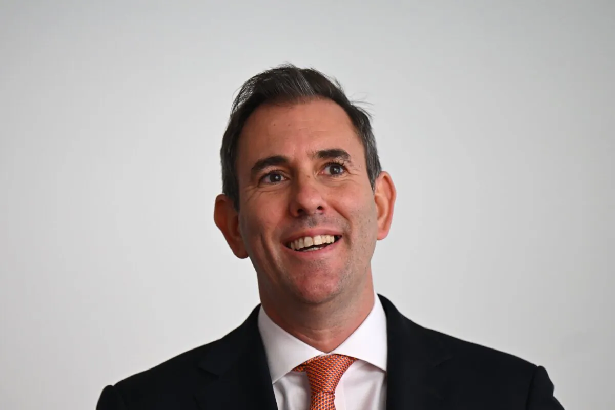 Australian Treasurer Jim Chalmers is seen at Parliament House in Canberra, Australia, on March 25, 2024. (AAP Image/Lukas Coch)