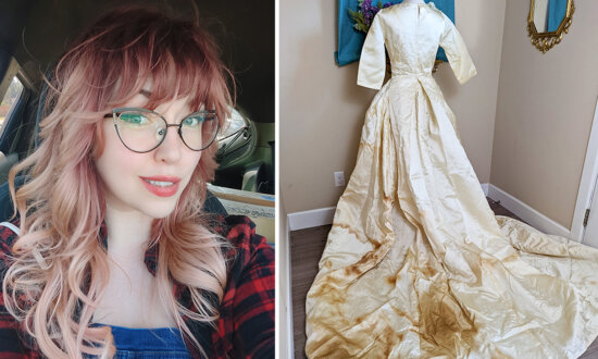 Woman Restores Moldy, Stained Vintage Wedding Dress Left Forgotten in Trash Bag—the Result Is Incredible