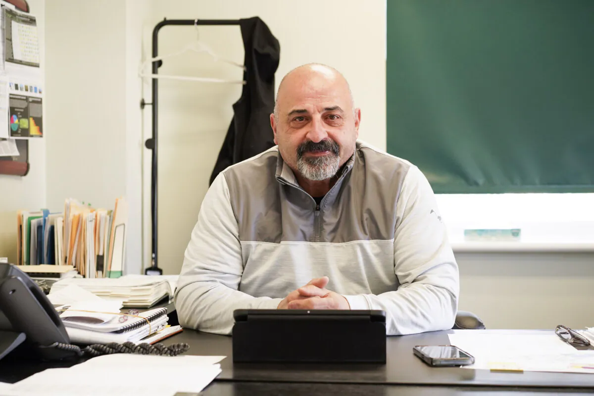 Goshen Supervisor Joseph Betro in his office in Goshen, N.Y., on March 29, 2024. (Cara Ding/The Epoch Times)