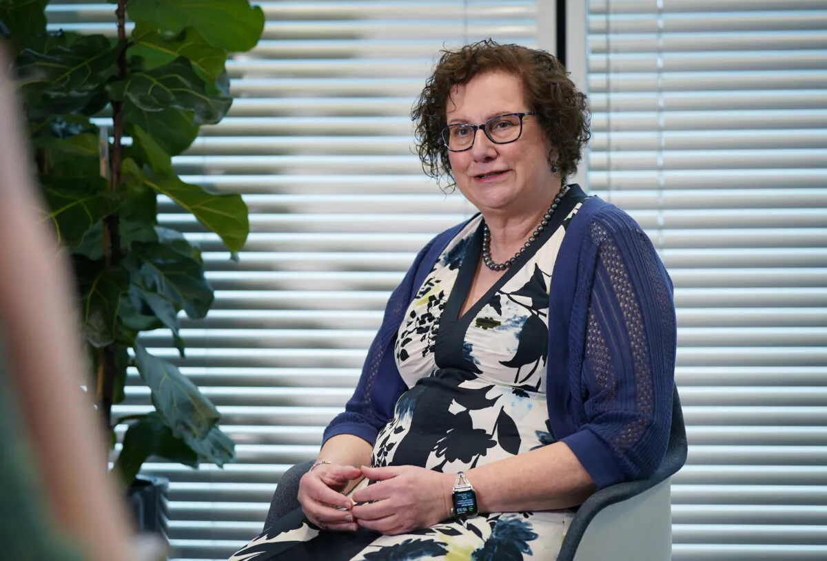 Retired consultant paediatrician Dr. Hilary Cass speaking about the publication of the Independent Review of Gender Identity Services for Children and Young People (The Cass Review) in west London, on April 9, 2024. (Yui Mok/PA Wire)