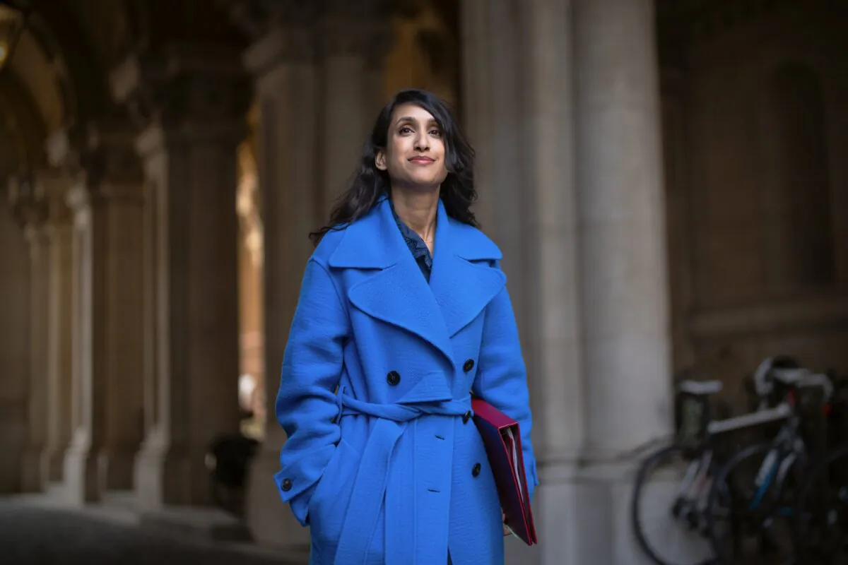Claire Coutinho, Britain's secretary of state for energy security and net zero, arrives to attend the weekly meeting of Cabinet ministers in 10 Downing Street in London on March 26, 2024. (Carl Court/Getty Images)
