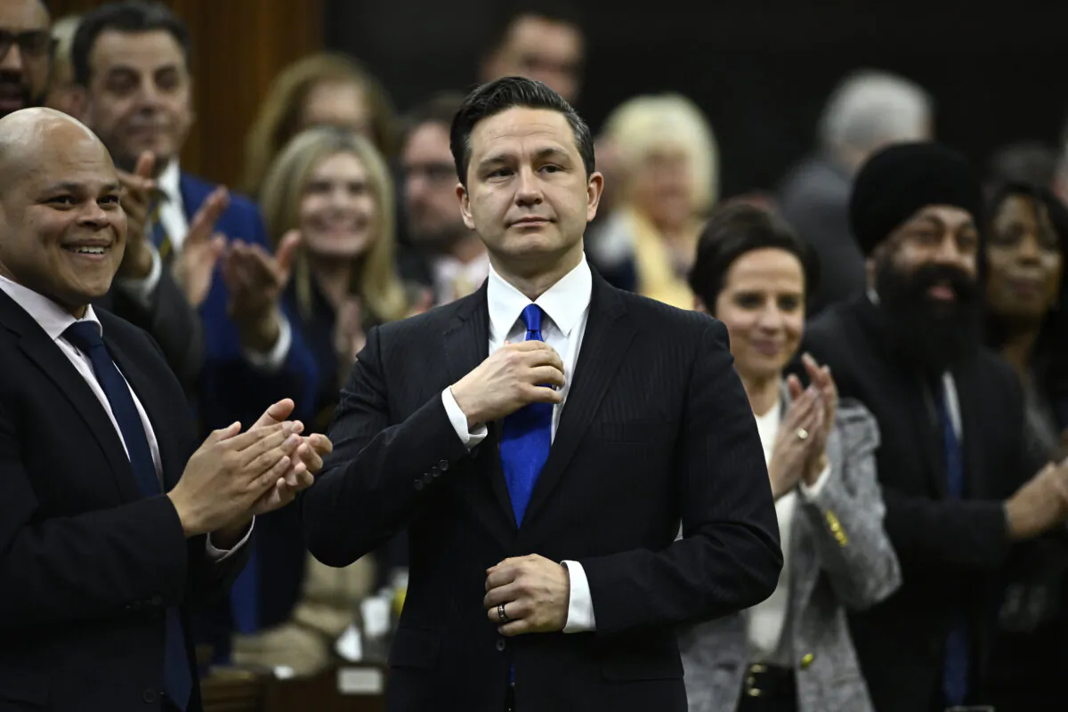 Conservative Leader Pierre Poilievre rises during Question Period in the House of Commons on Parliament Hill in Ottawa on April 10, 2024. (The Canadian Press/Justin Tang)