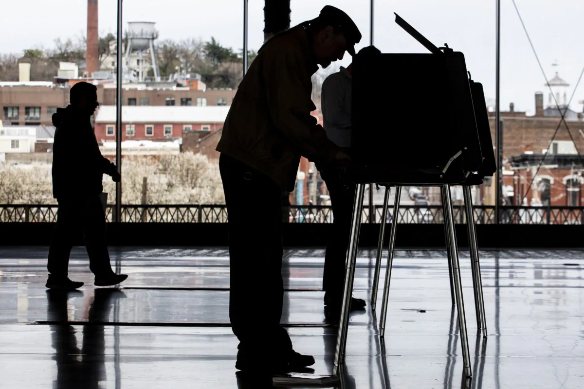 Voters cast their ballots at Main Street Station in Richmond, Va., on March 3, 2020. (Zach Gibson/Getty Images)