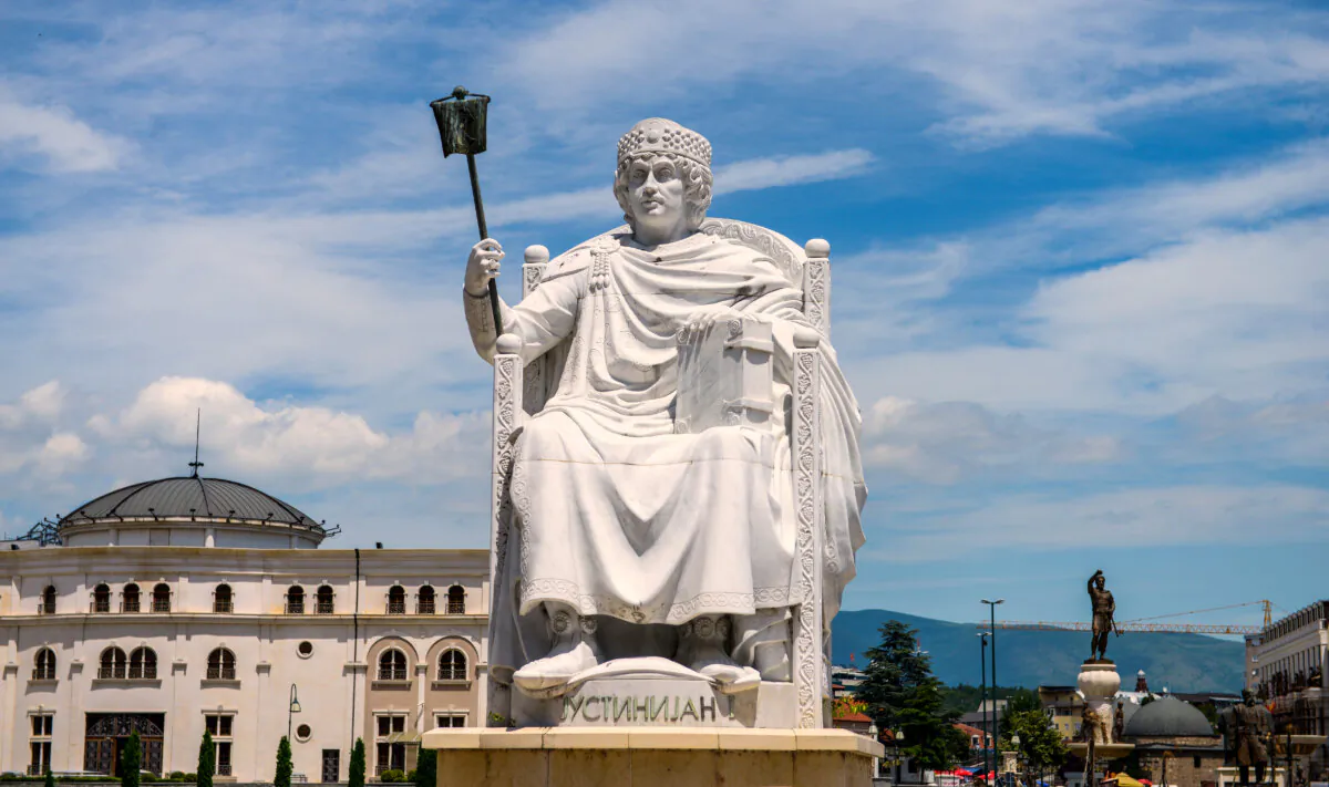 Statue of Emperor Justinian in Skopje, Macedonia, in a file photo. (Bobica10/Shutterstock)  