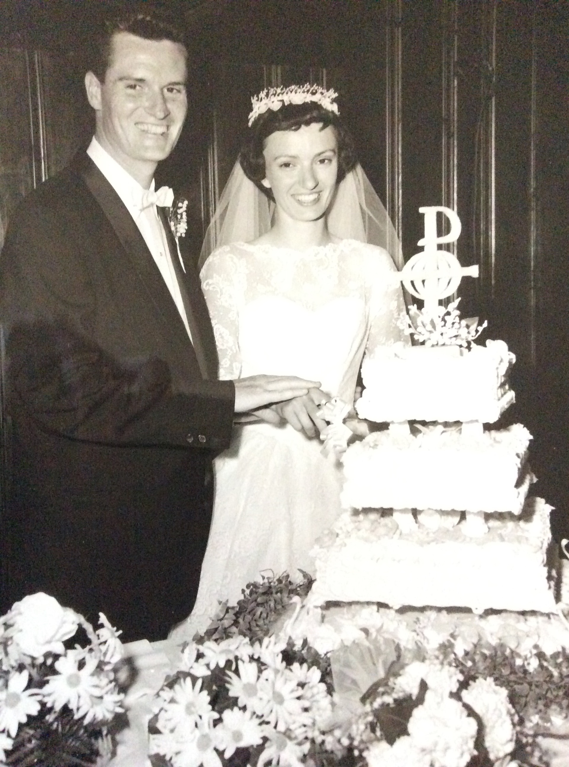 Pop with his wife at their wedding.
