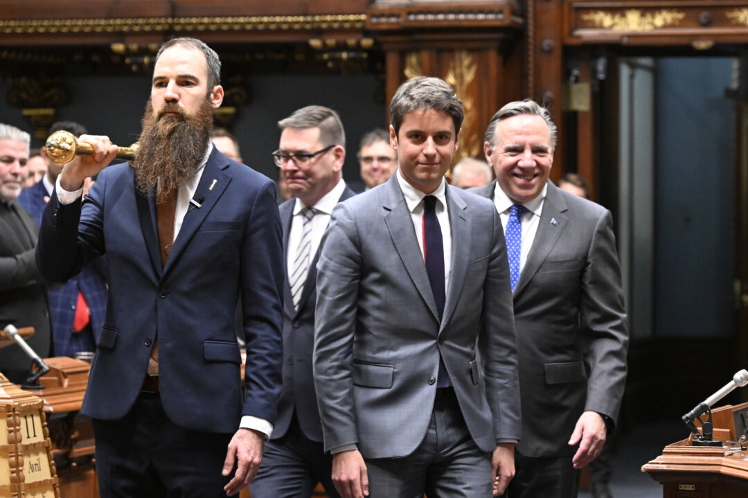 French PM in Quebec: News Conference With Premier at Legislature